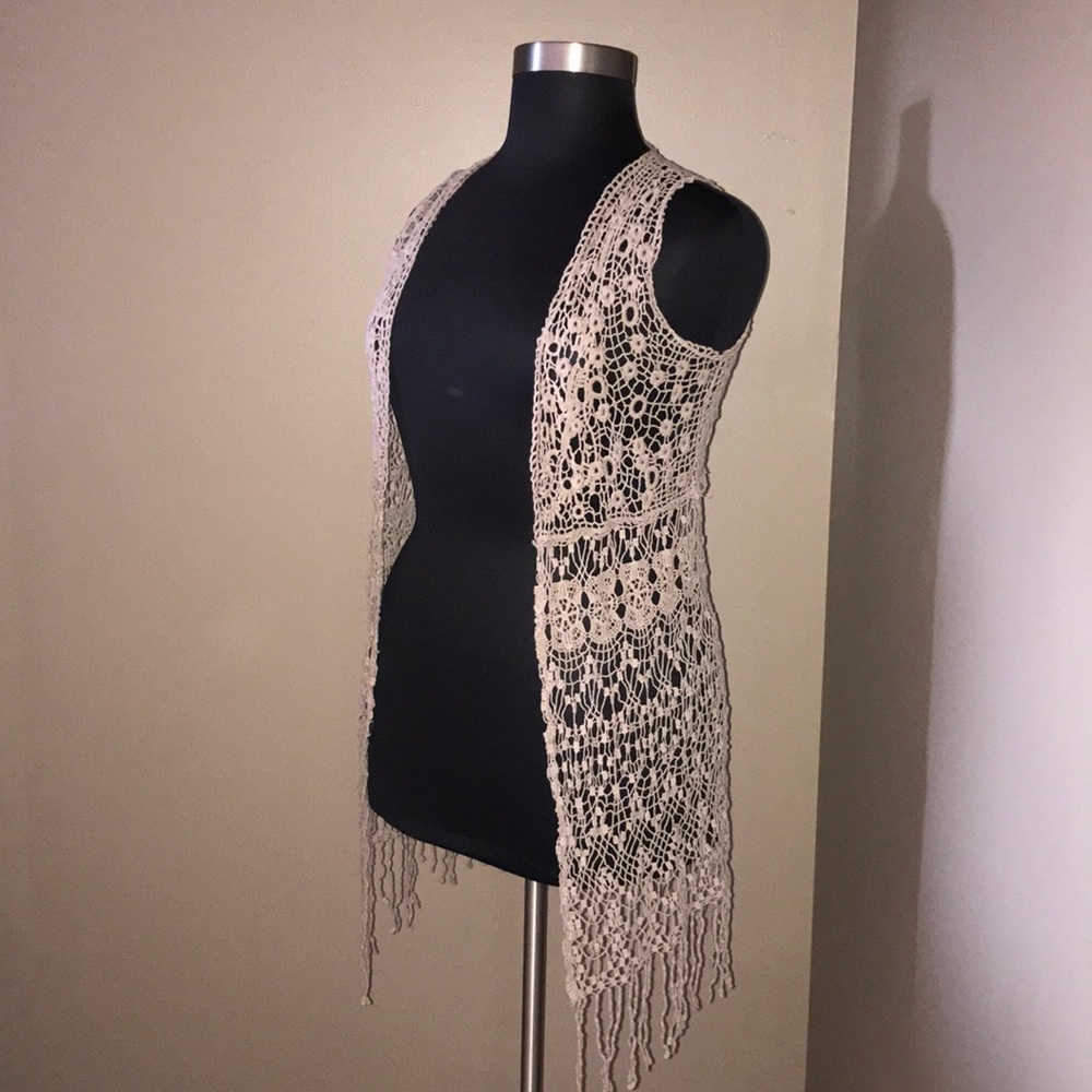 Loose boho “Questions” vest